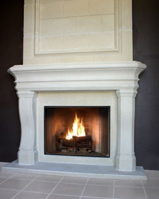 A stone mantel with a lot of presence (overmantel not included)