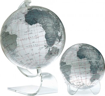 The Silver Earthsphere world globe on Pedestal Base and Sculptured Base