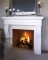 This fireplace mantel becomes the focal point