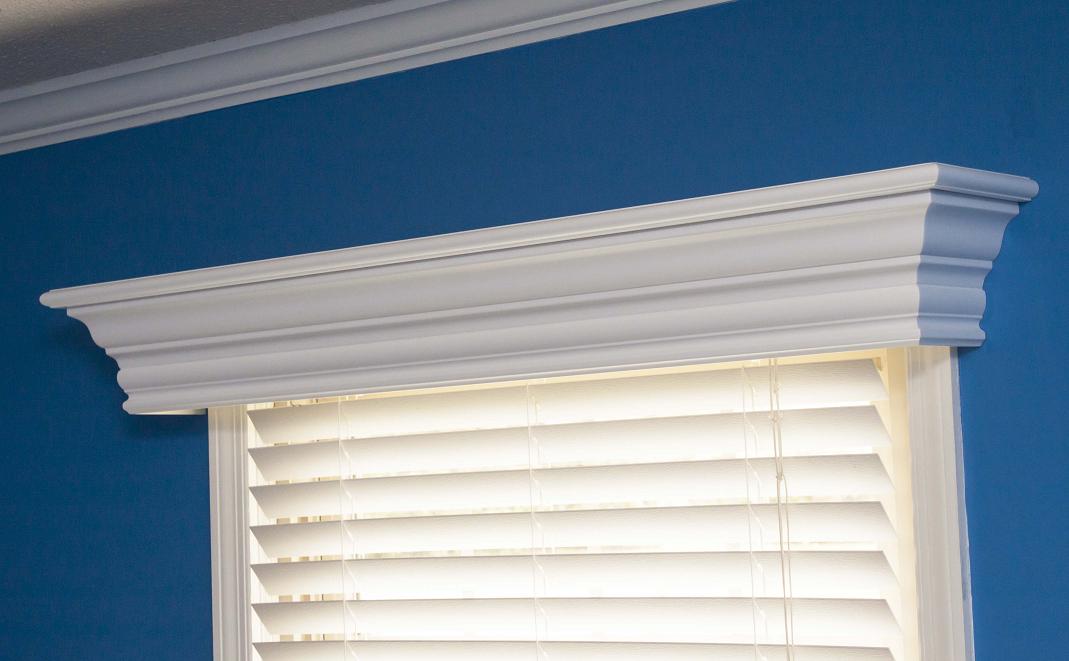 The Ashland is a custom wood cornice for windows