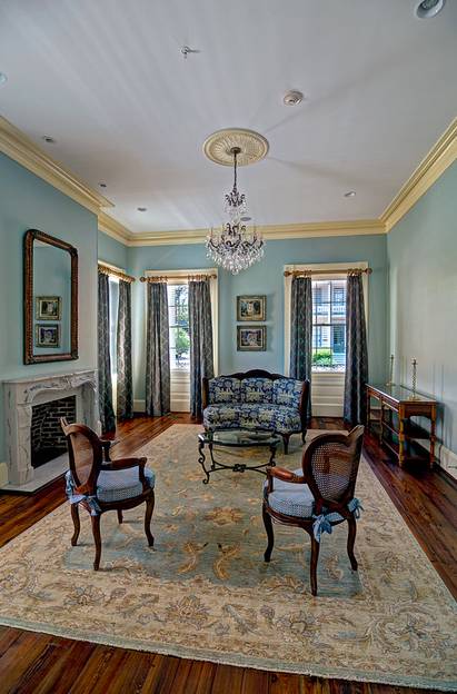 The Savoy Marble Mantel in a Bed and Breakfast